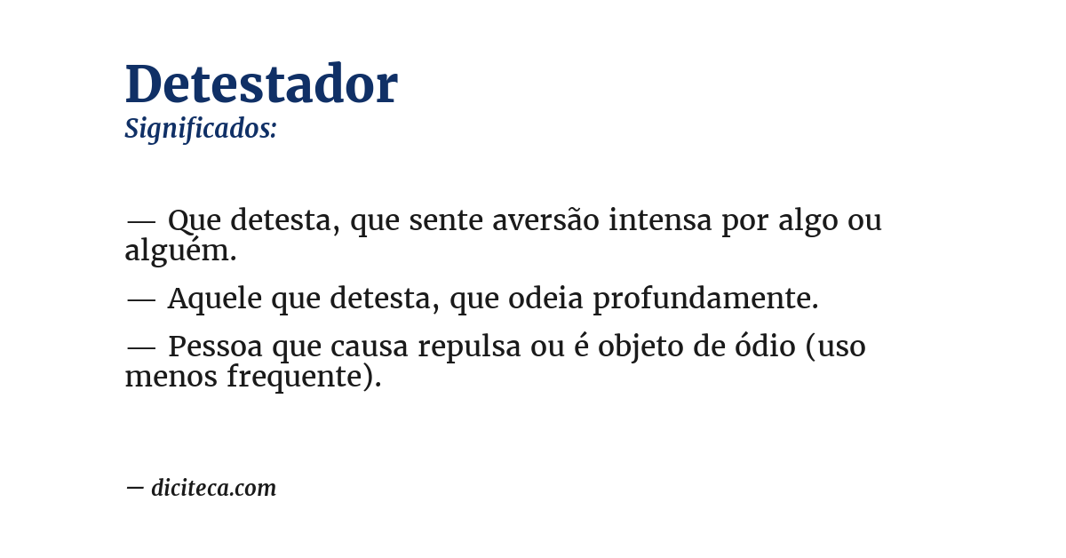 Significado de detestador