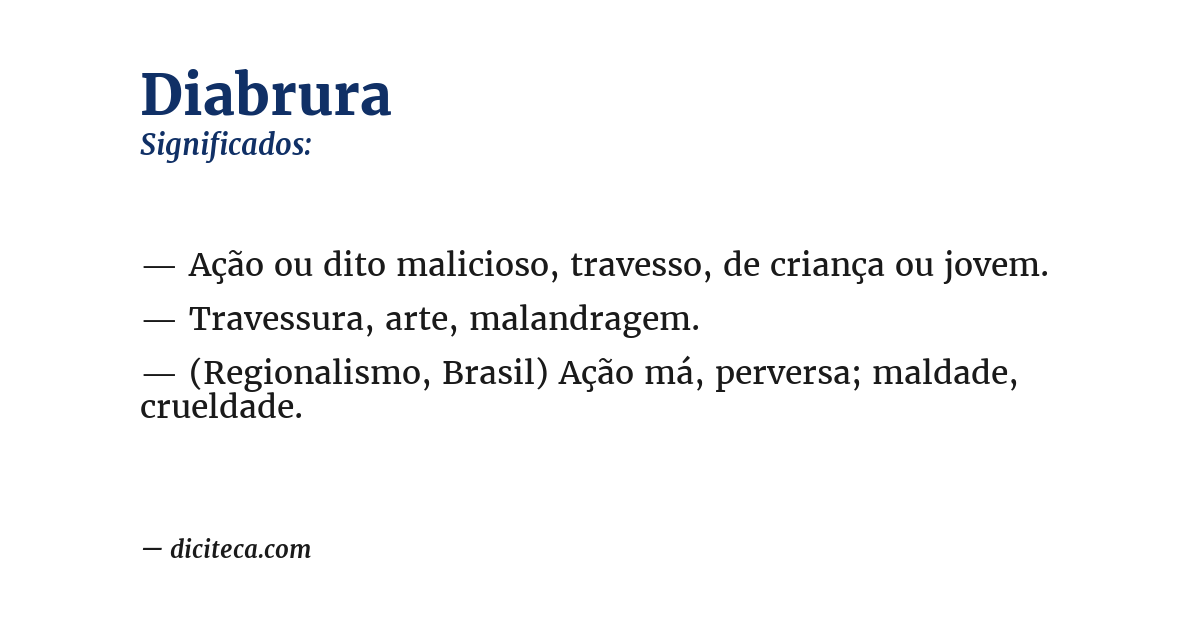 Significado de diabrura
