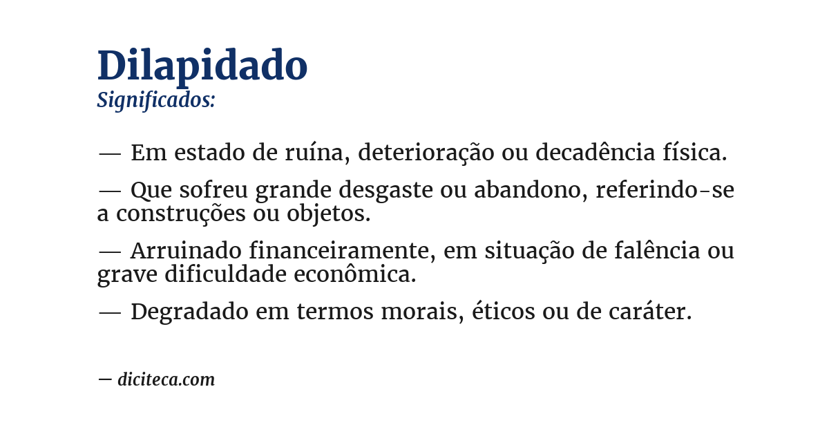 Significado de dilapidado