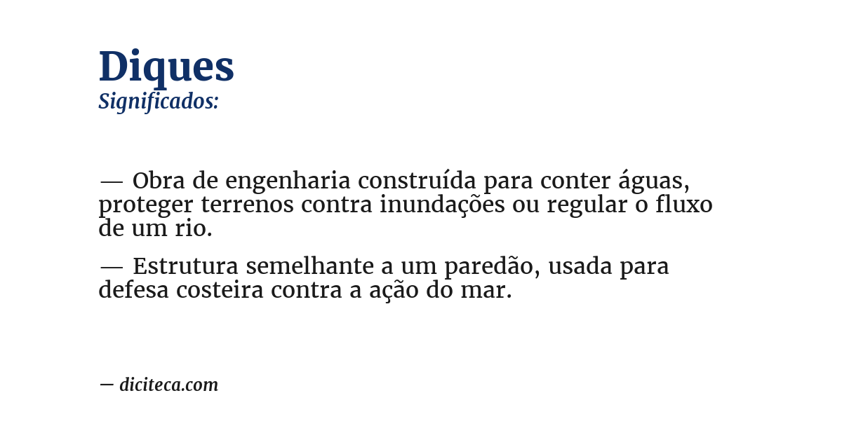 Significado de diques