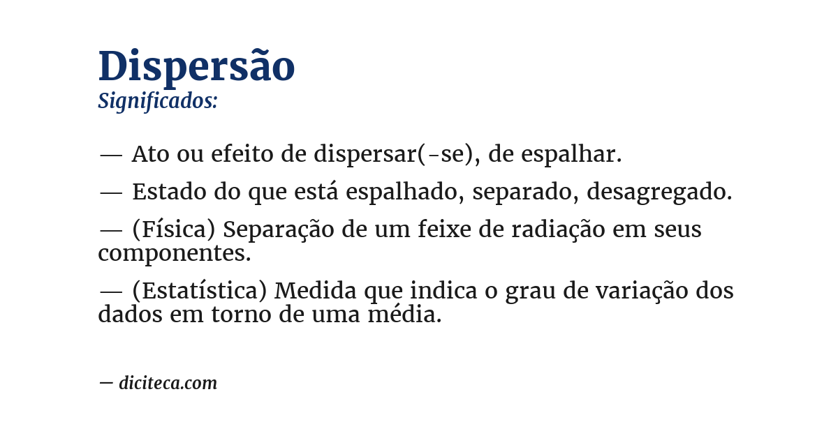 Significado de dispersão