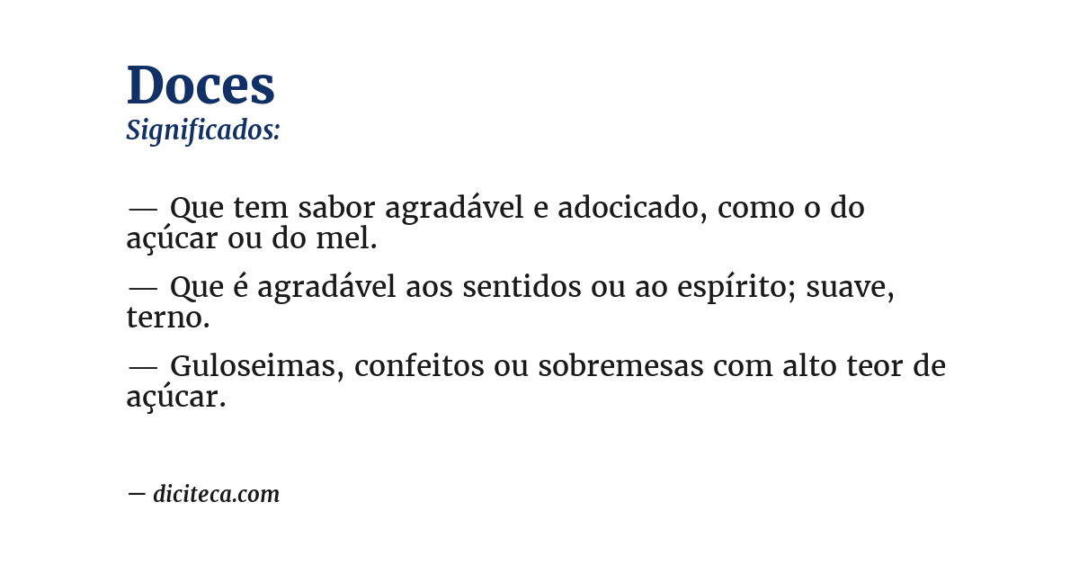 Significado de doces