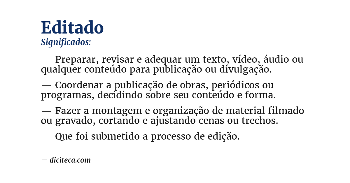 Significado de editado