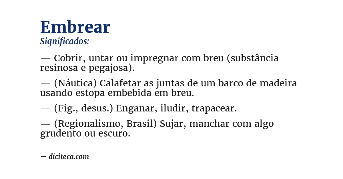 Significado de embrear