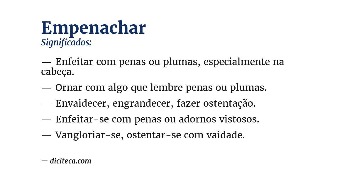 Significado de empenachar