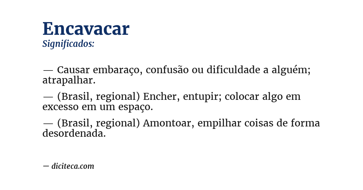 Significado de encavacar
