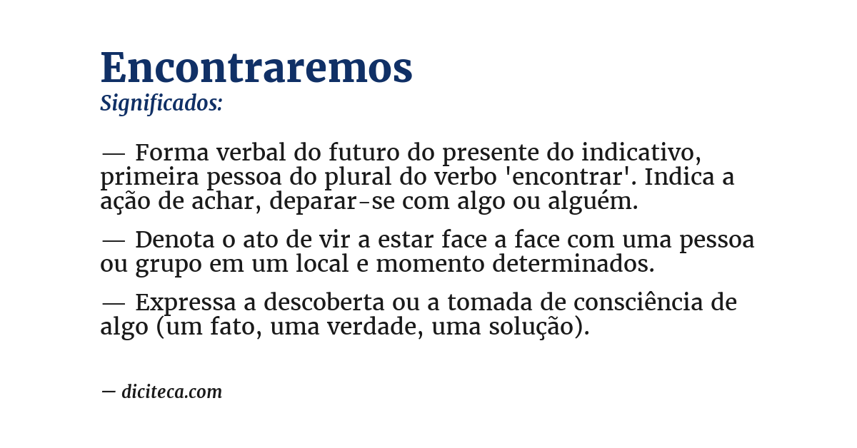 Significado de encontraremos