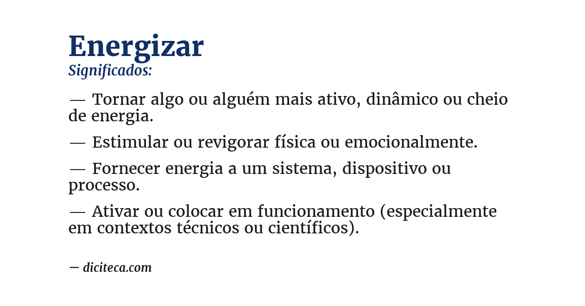 Significado de energizar