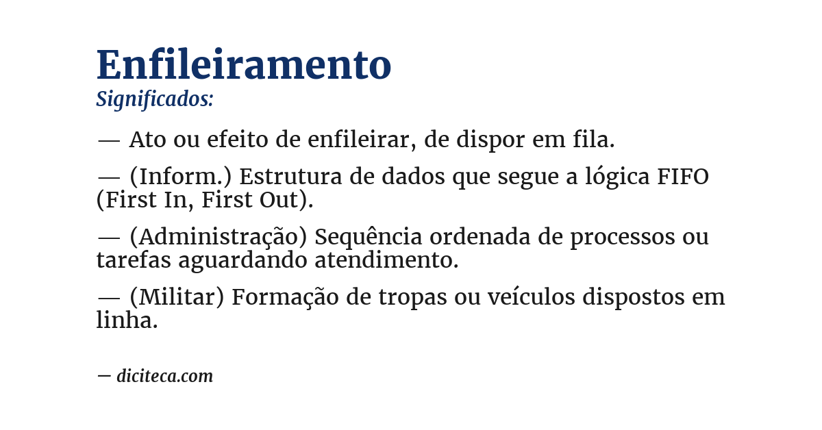Significado de enfileiramento