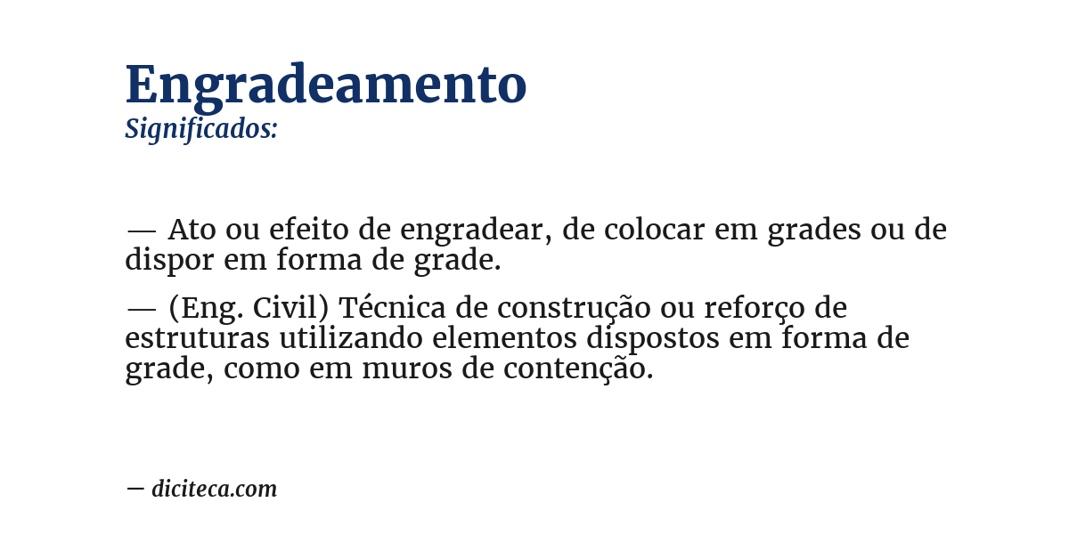Significado de engradeamento