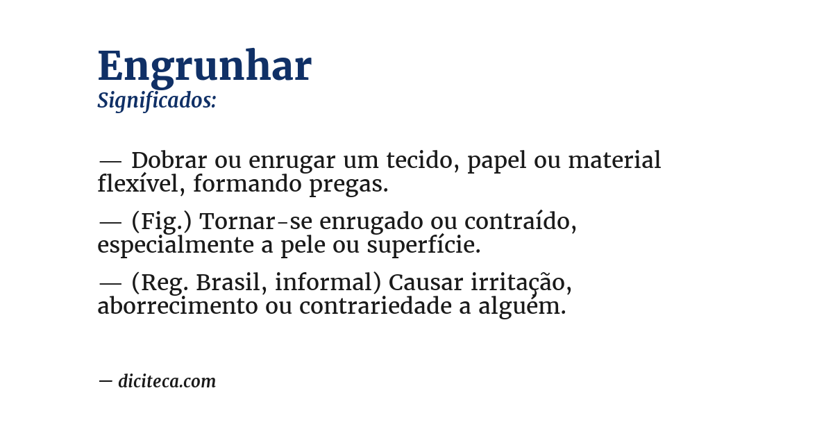 Significado de engrunhar