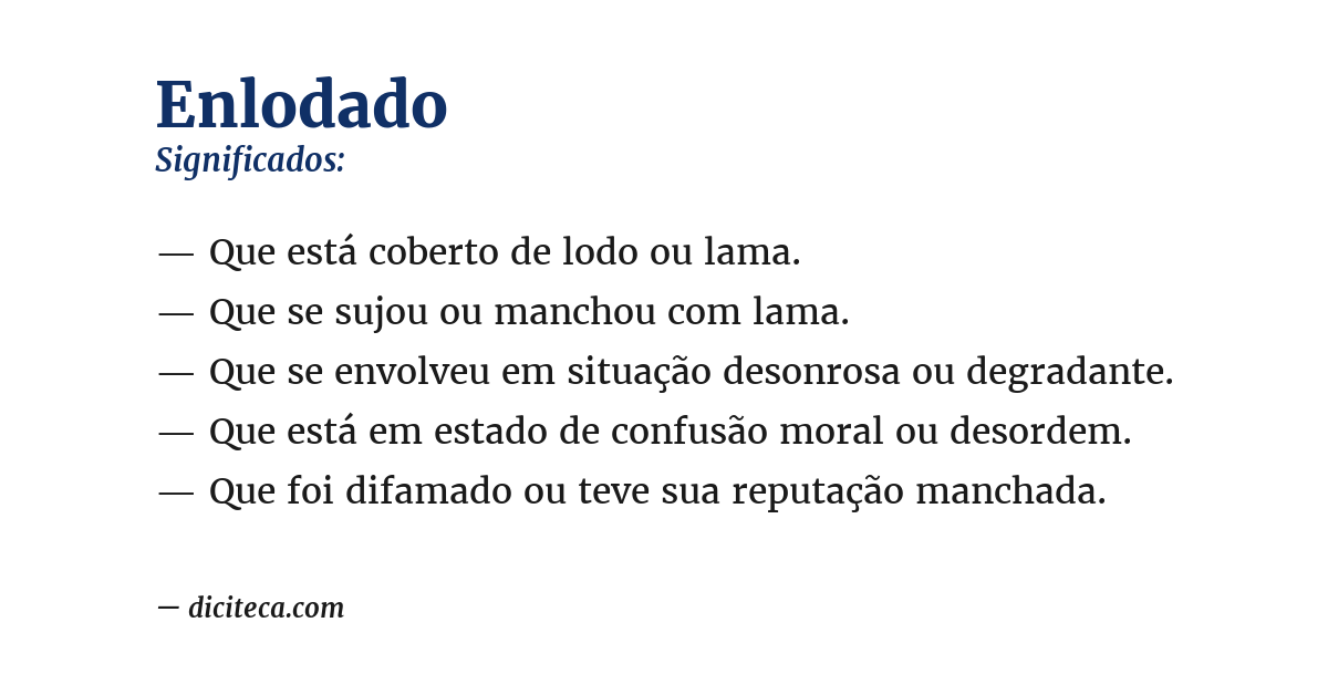 Significado de enlodado