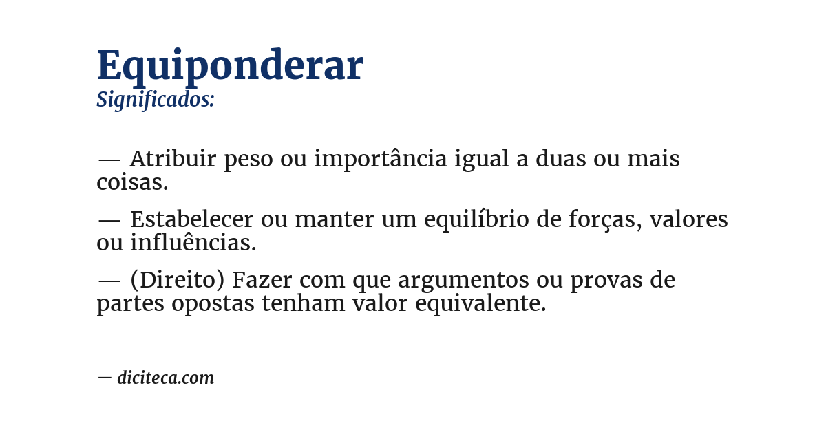 Significado de equiponderar