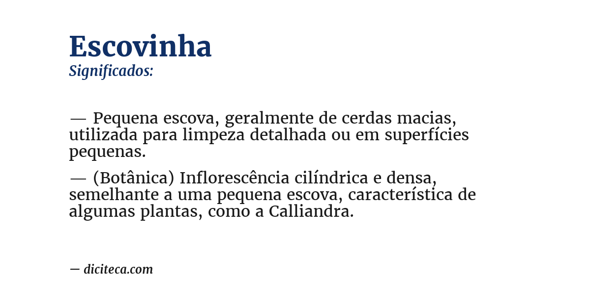 Significado de escovinha