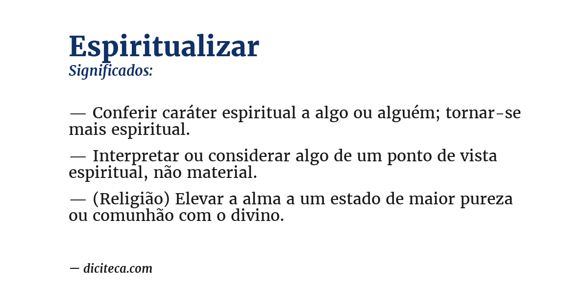 Significado de espiritualizar
