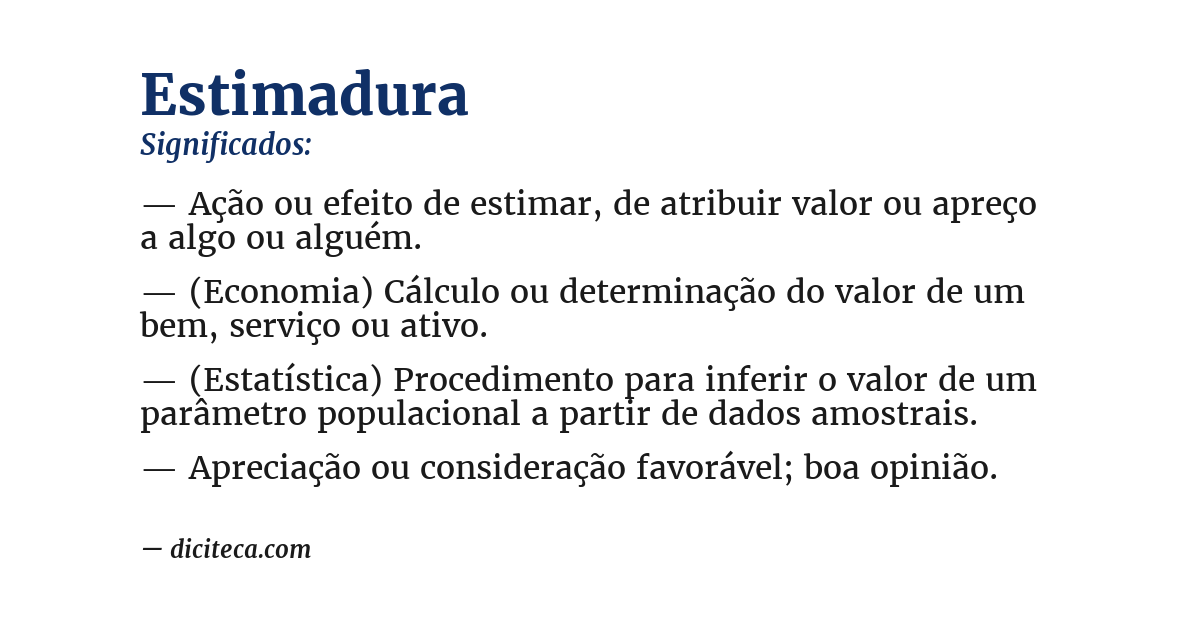 Significado de estimadura