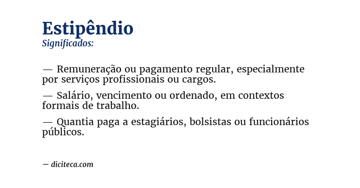 Significado de estipêndio