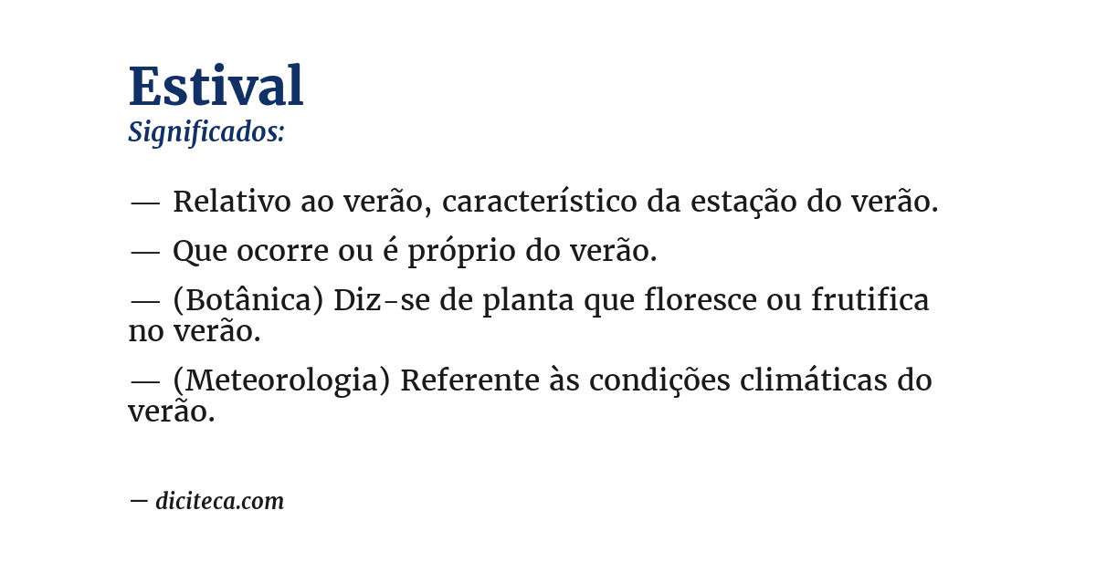 Significado de estival