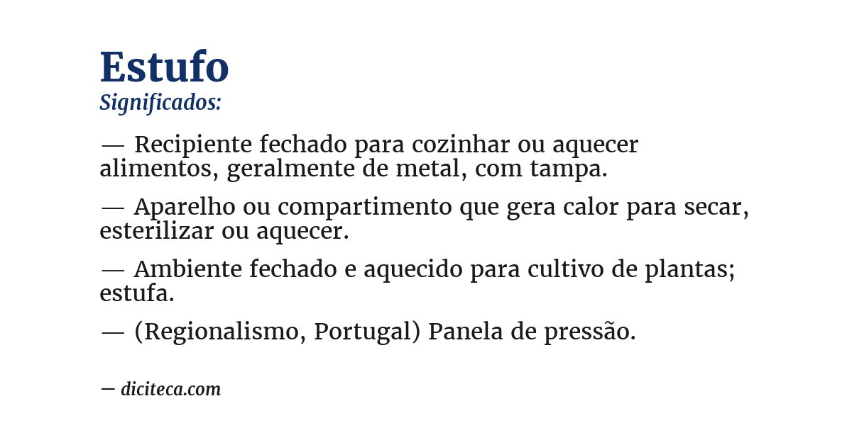 Significado de estufo