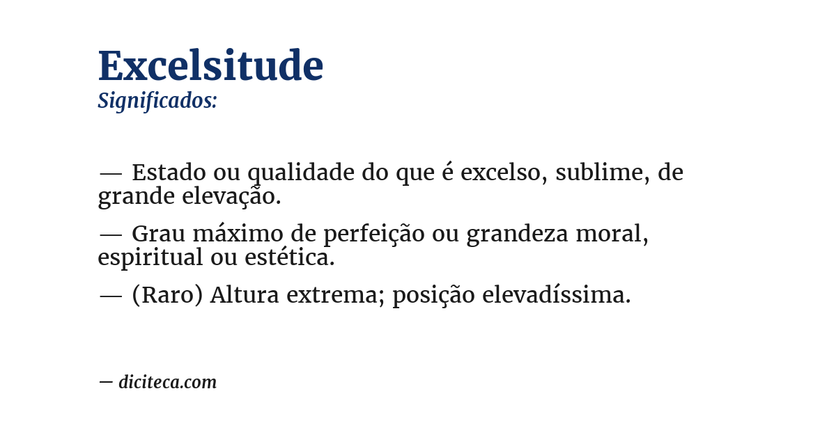 Significado de excelsitude