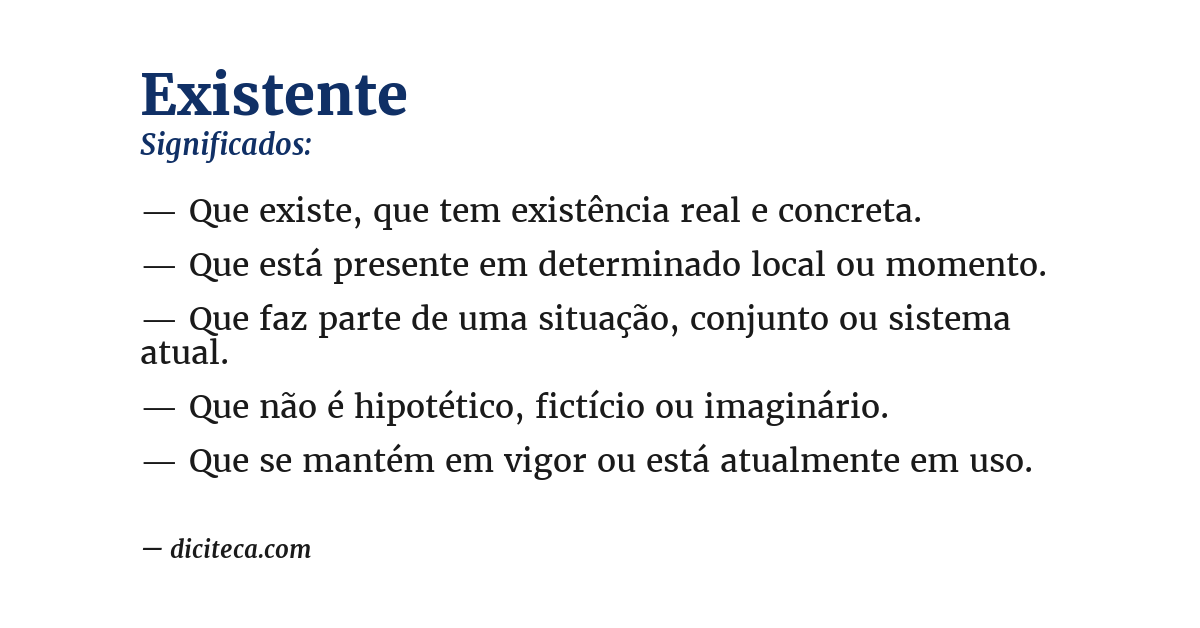 Significado de existente
