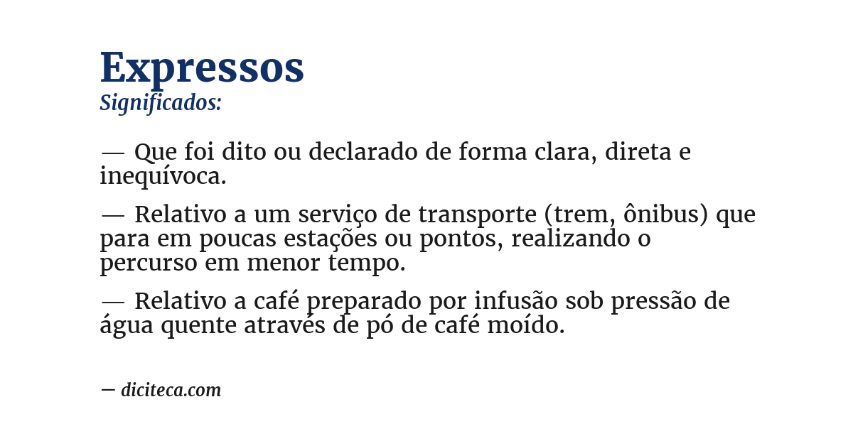 Significado de expressos