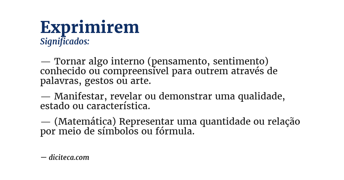 Significado de exprimirem