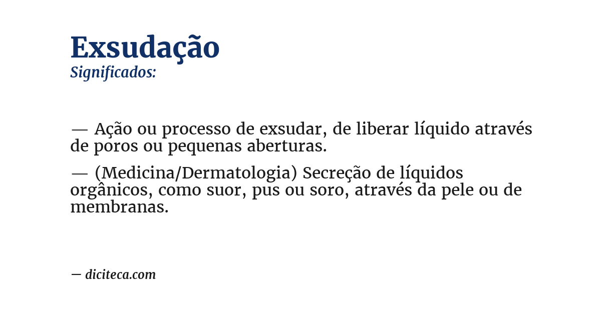 Significado de exsudação