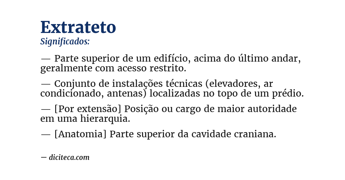 Significado de extrateto