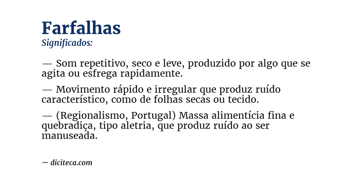 Significado de farfalhas