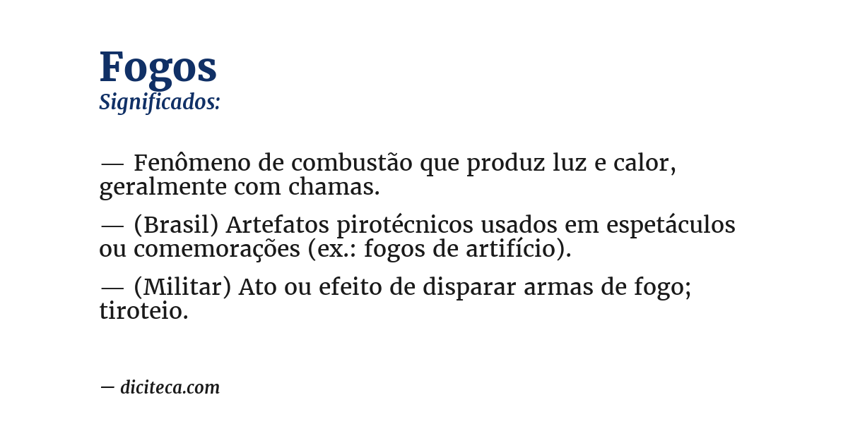 Significado de fogos