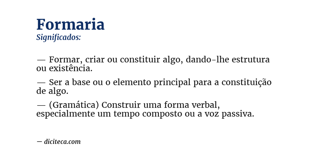Significado de formaria