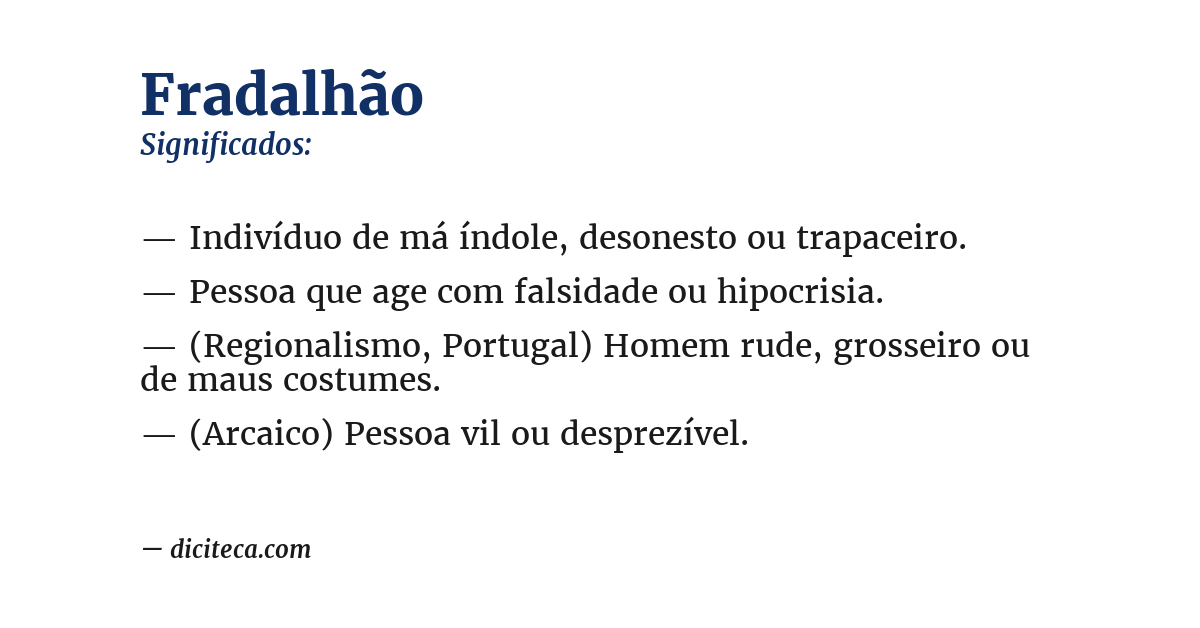 Significado de fradalhão