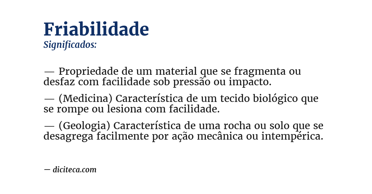 Significado de friabilidade