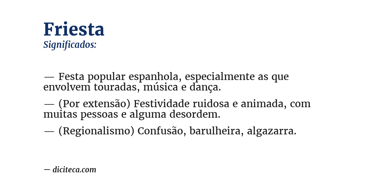 Significado de friesta