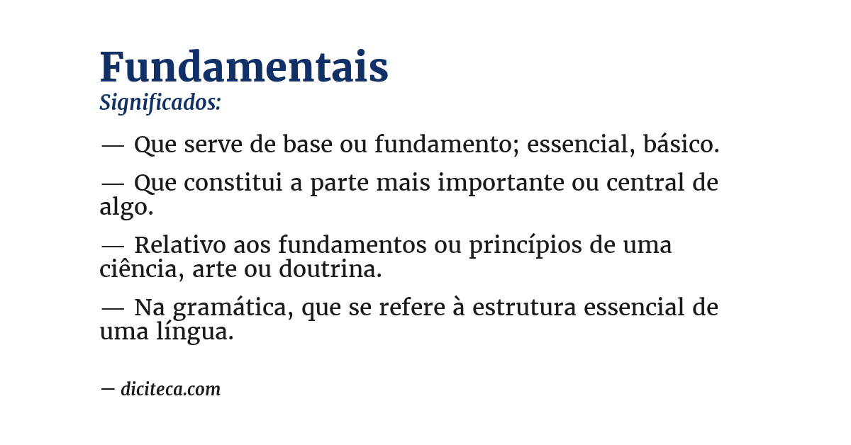 Significado de fundamentais