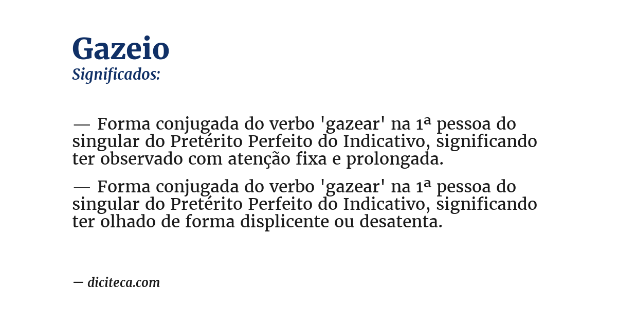 Significado de gazeio