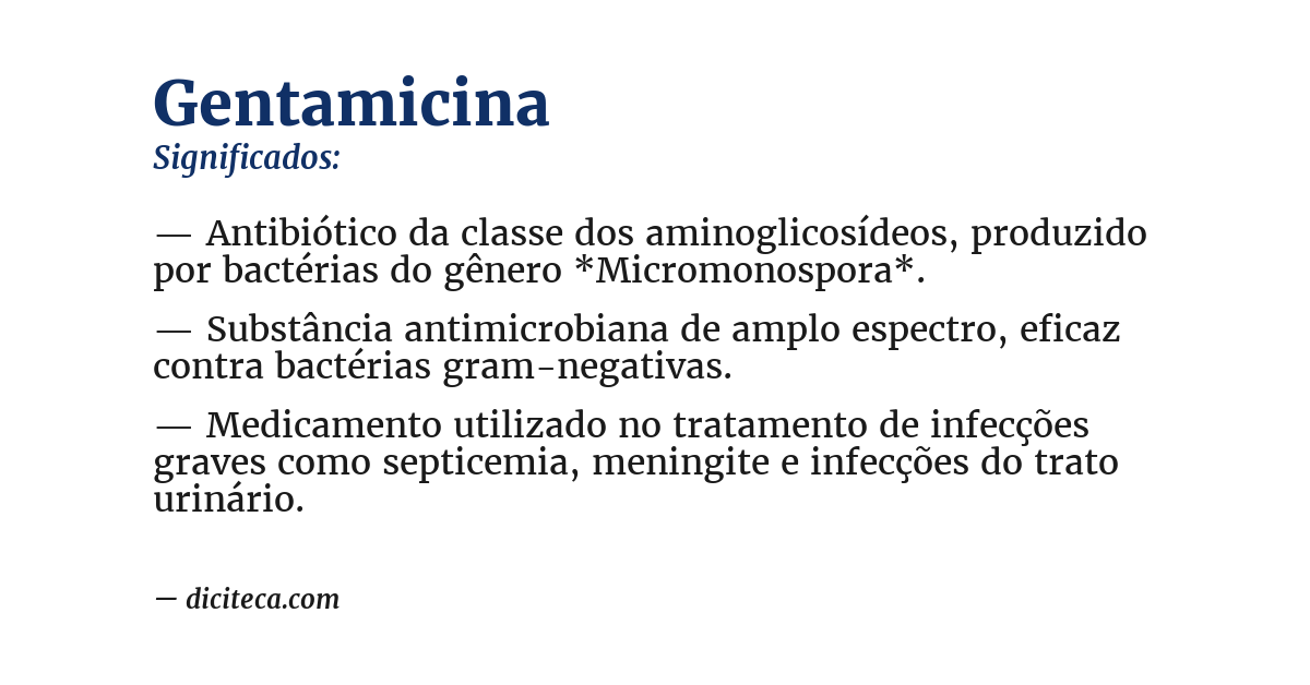 Significado de gentamicina