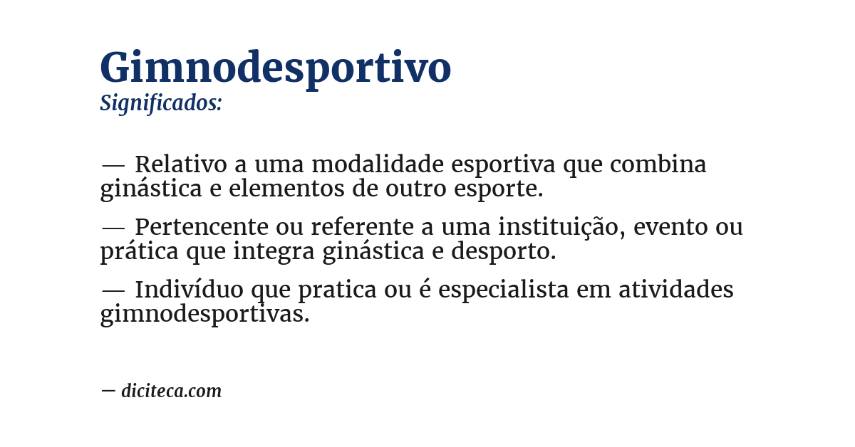 Significado de gimnodesportivo