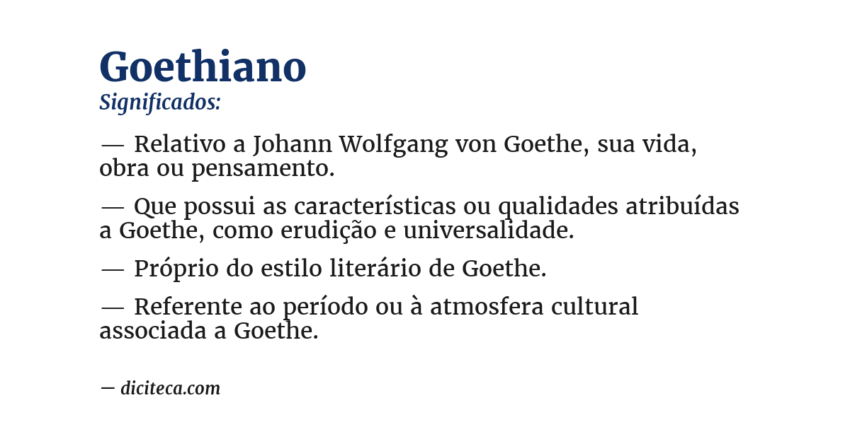 Significado de goethiano
