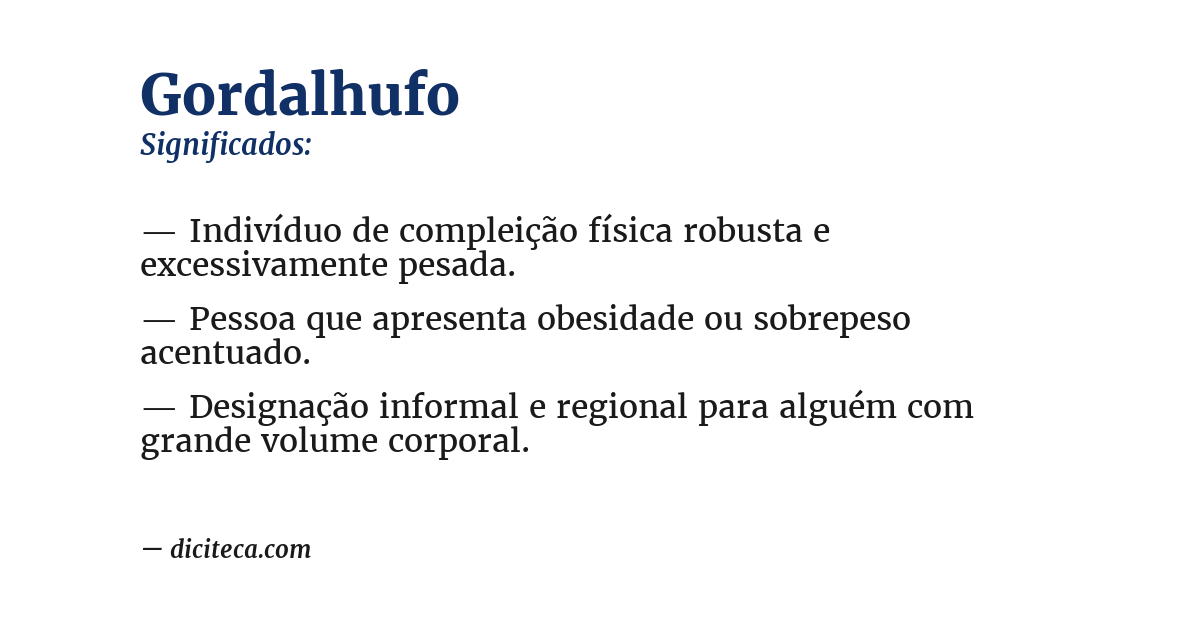 Significado de gordalhufo