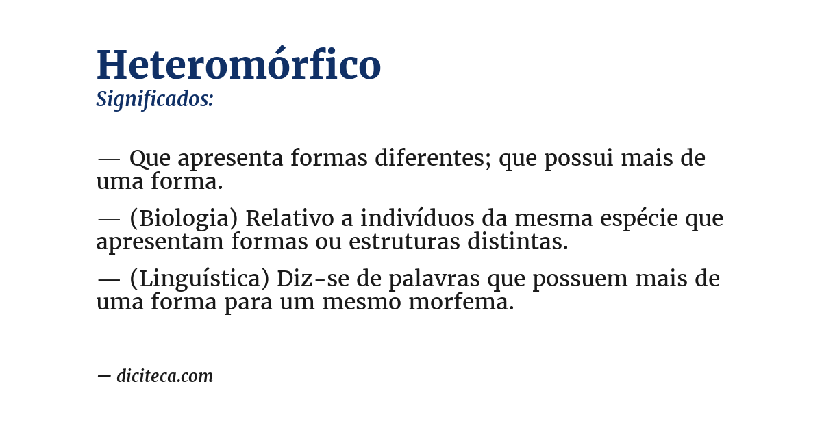 Significado de heteromórfico