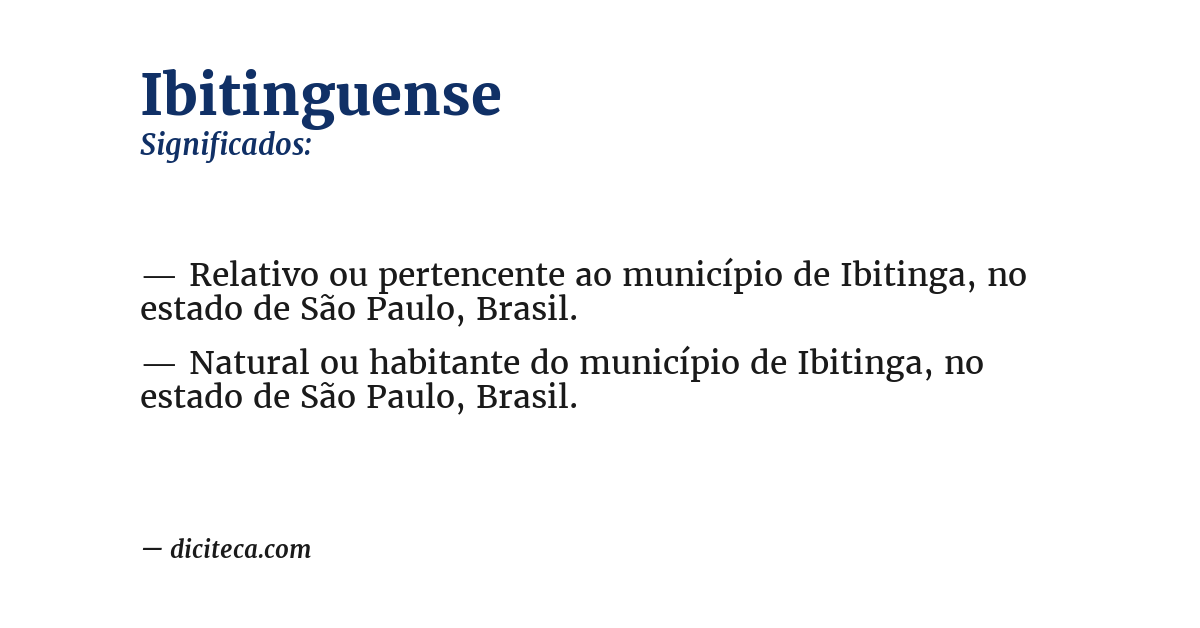 Significado de ibitinguense