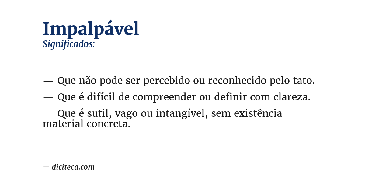 Significado de impalpável
