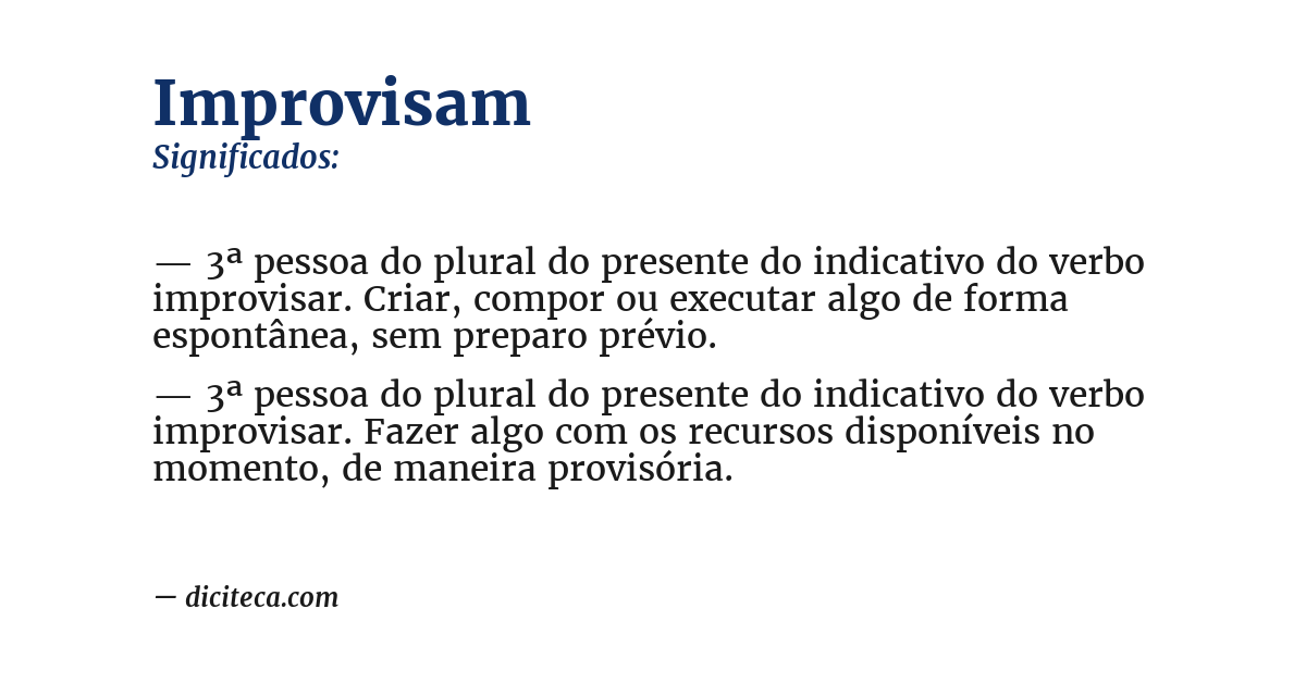 Significado de improvisam
