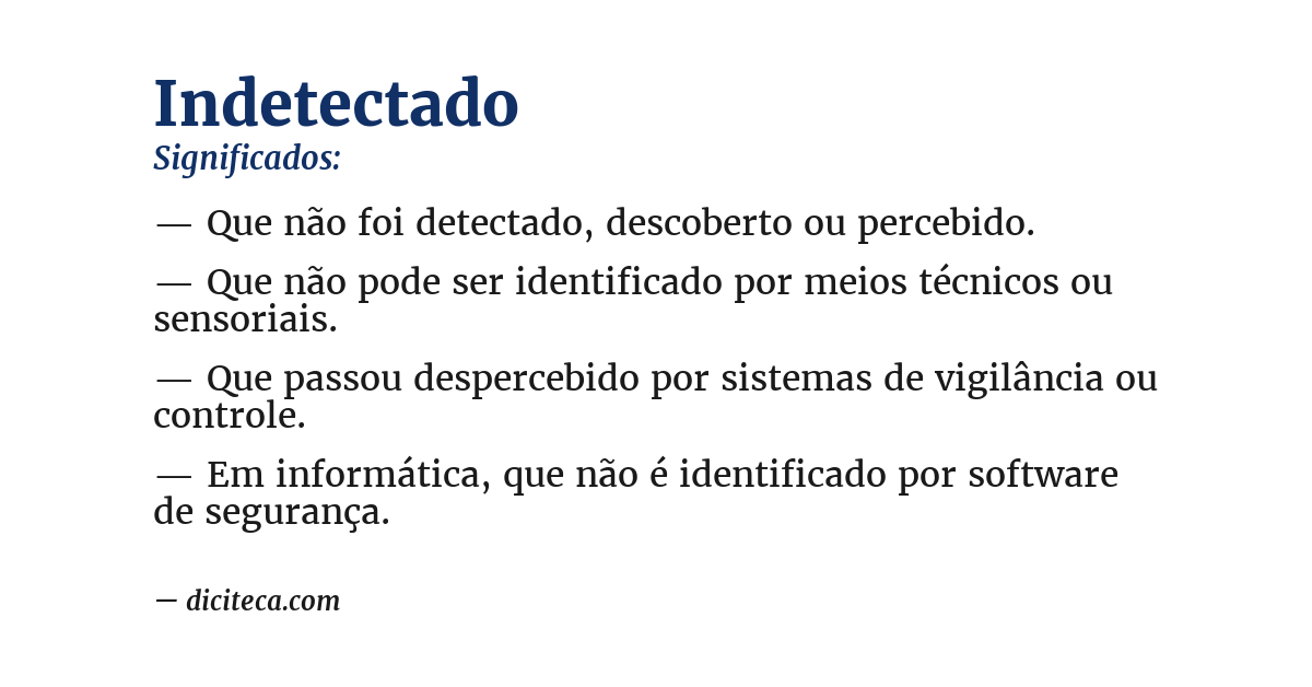 Significado de indetectado
