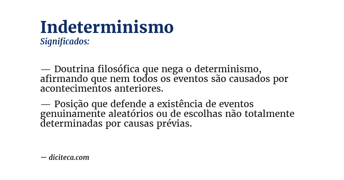 Significado de indeterminismo