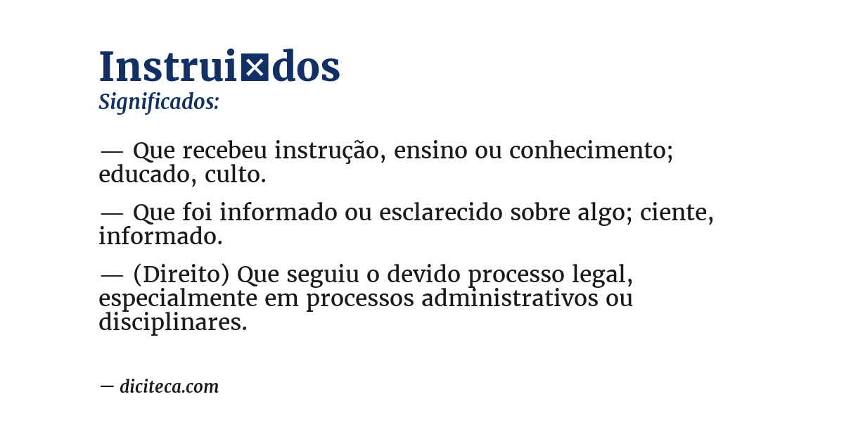 Significado de instruídos