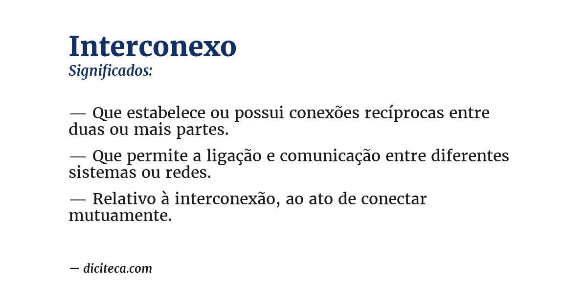 Significado de interconexo