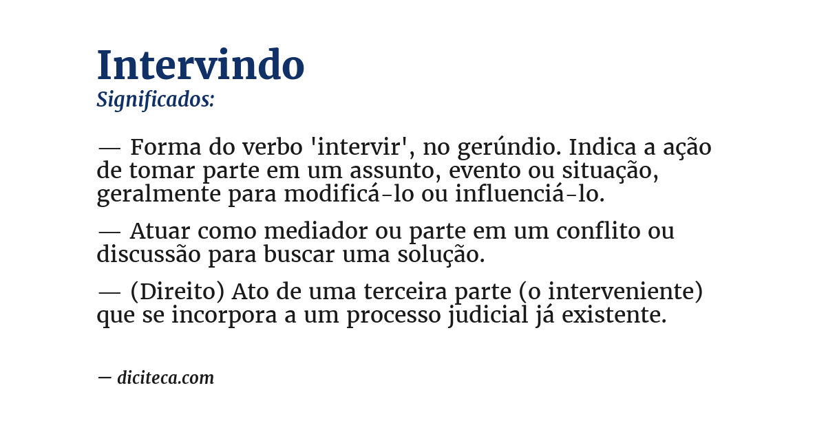 Significado de intervindo